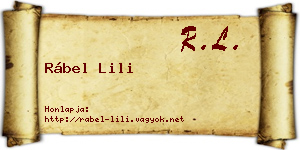 Rábel Lili névjegykártya